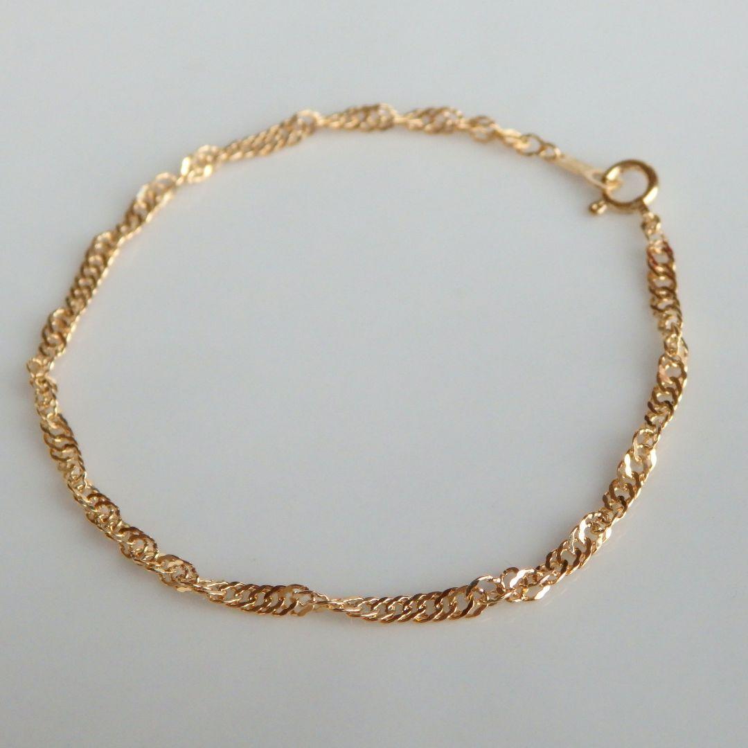 MEATTECH　k18アンクレット　スクリューチェーン　2.4㎜幅