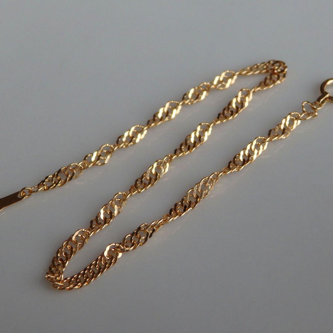 MEATTECH　k18アンクレット　スクリューチェーン　2.4㎜幅