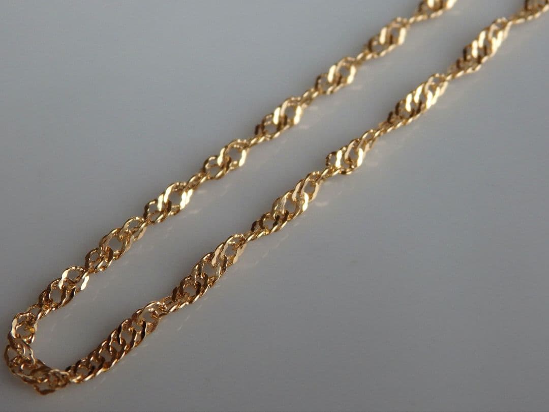 MEATTECH　k18アンクレット　スクリューチェーン　2.4㎜幅