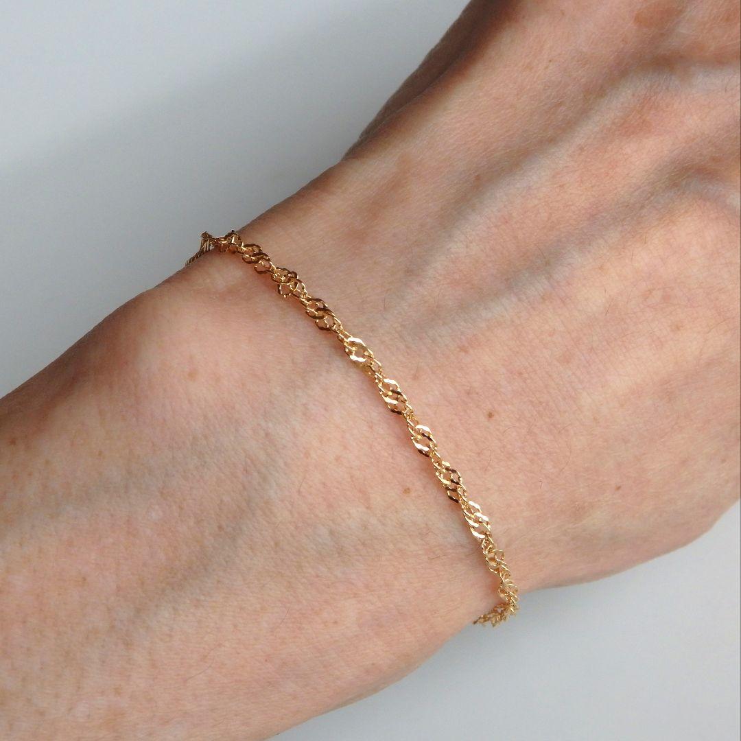 MEATTECH　k18アンクレット　スクリューチェーン　2.4㎜幅