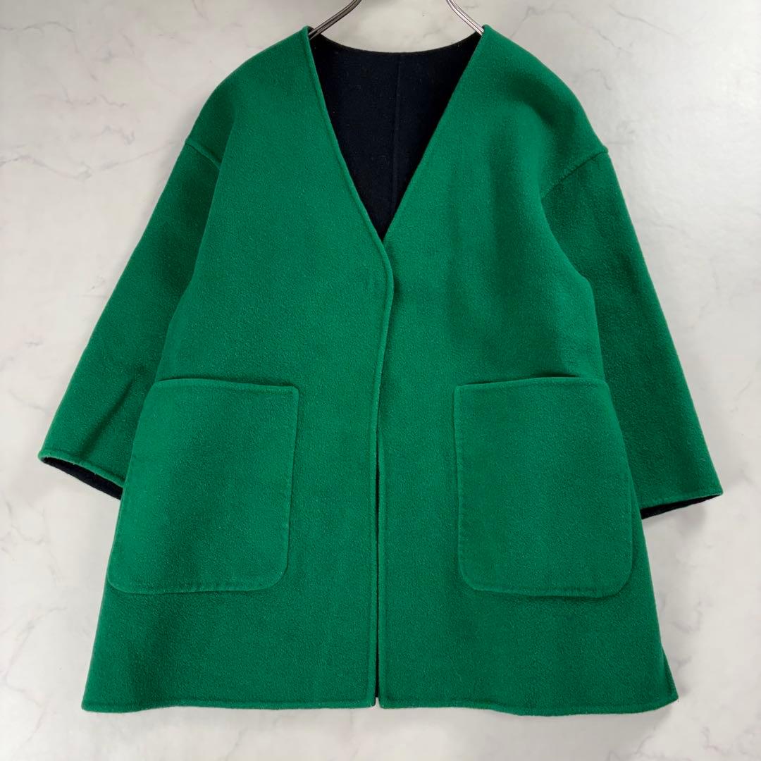 人気✨ユナイテッドアローズ UBCB リバーバイカラーコート 2way 紺 緑