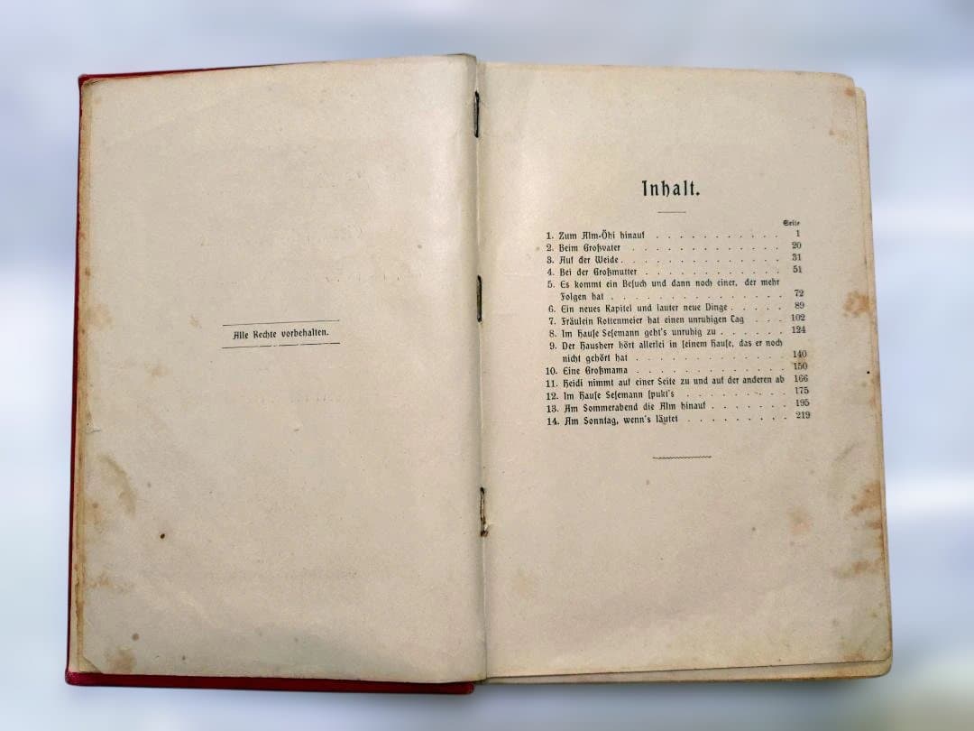 【アンティーク洋書】ハイジ ドイツ語版 1900年代初頭 古書 インテリア