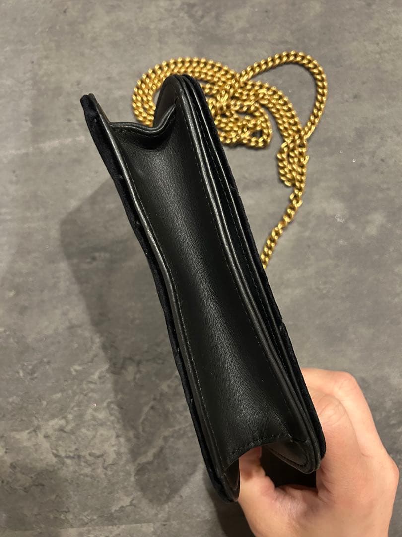 GG ブラック ベルベット ショルダーバッグ