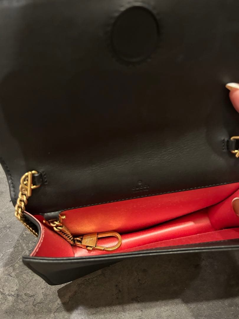 GG ブラック ベルベット ショルダーバッグ