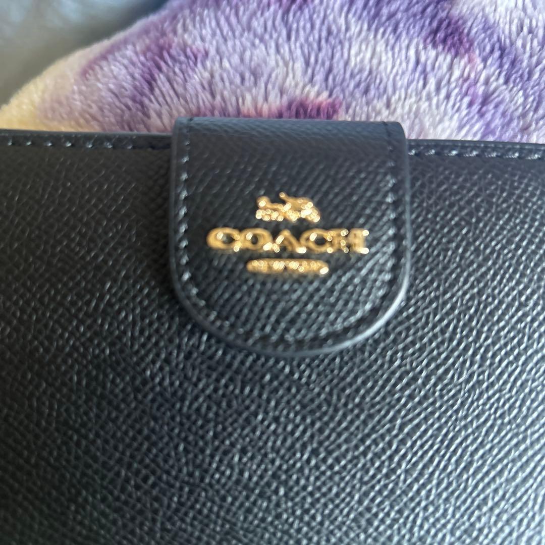 超美品COACH ブラック 二つ折り財布早い物勝ちレア品値引き交渉あり