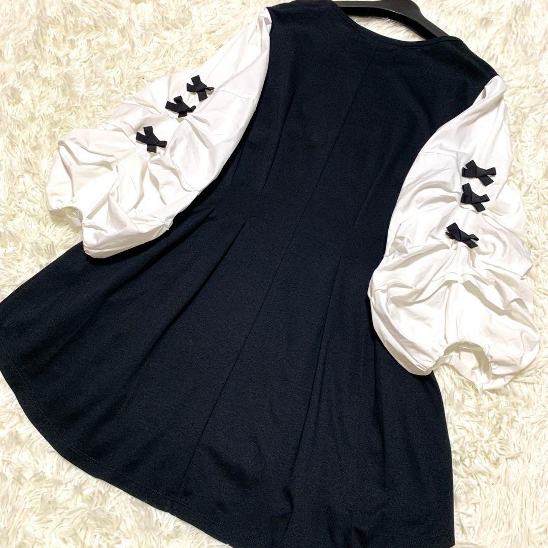 美品✨2023 エムズグレイシー ボリュームスリーブチュニック 40 リボン