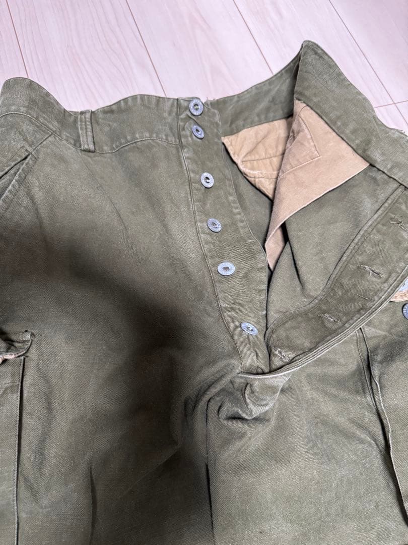 実物　フランス軍　M47パンツ　前期　メタルボタン　サイズ45