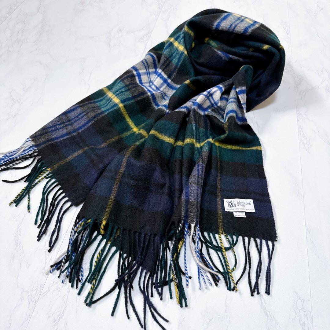 極美品✨ジョンストンズ　カシミヤ100% 大判ストール　スコットランド