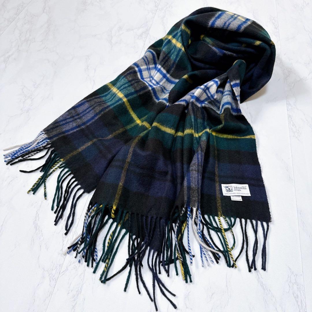 極美品✨ジョンストンズ　カシミヤ100% 大判ストール　スコットランド