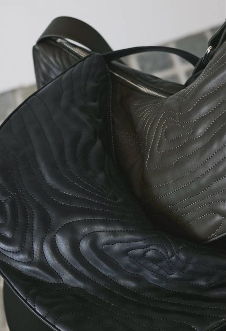 【rimark】Map patter quiliting bag