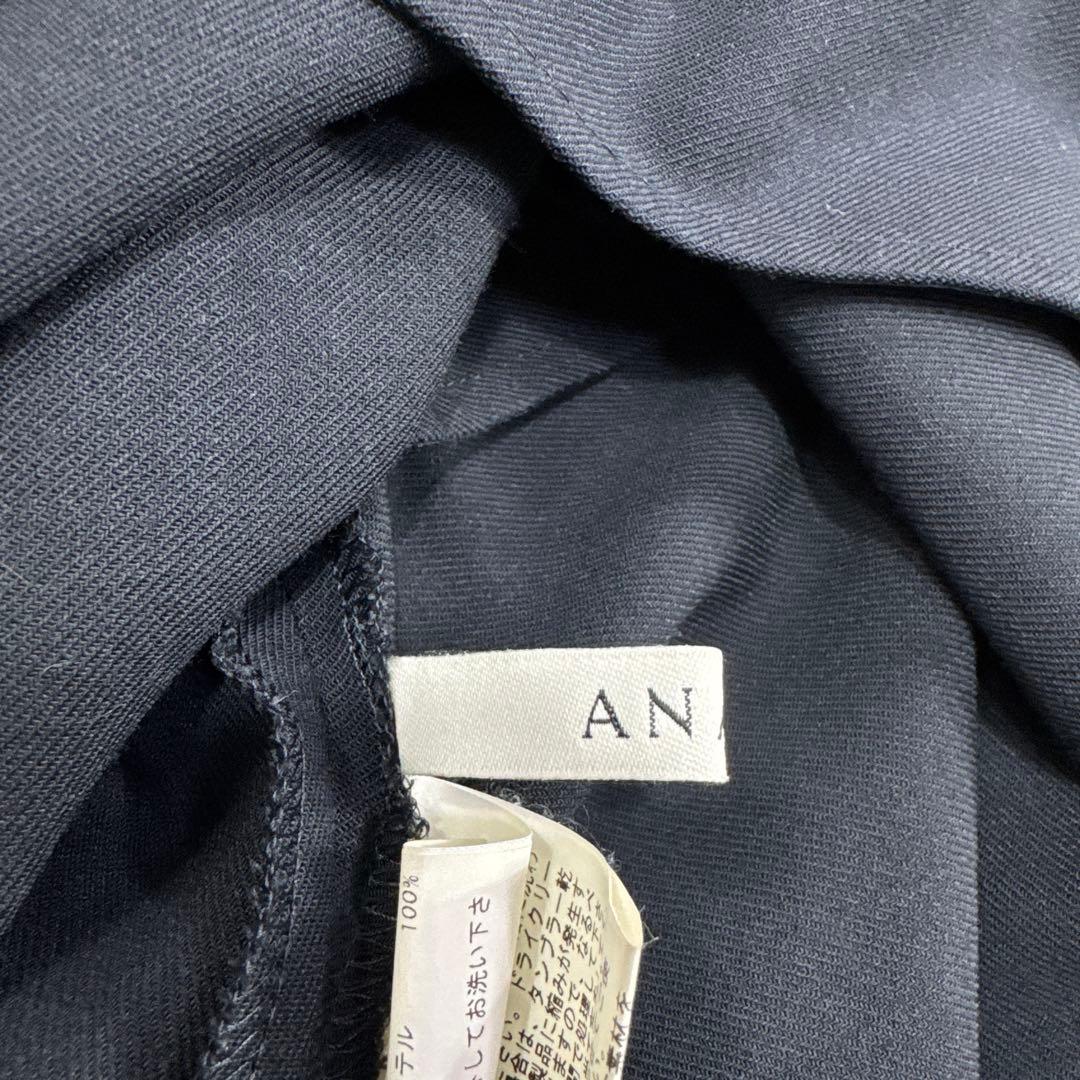 ANAYI アナイ フレア ワンピース Aライン ベルト付き ネイビー 36