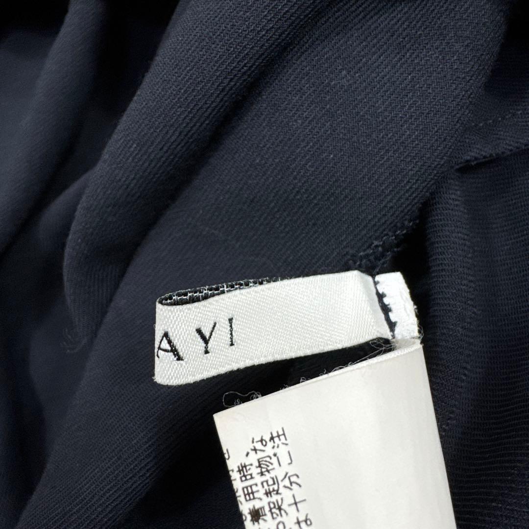 ANAYI アナイ フレア ワンピース Aライン ベルト付き ネイビー 36