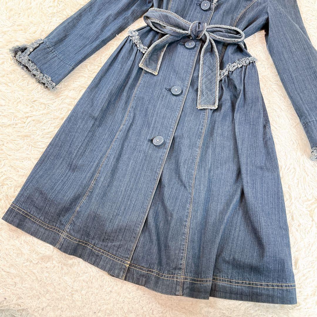 エムズグレイシー トレンチコート デニム フリル ハート　ベルト 38 M