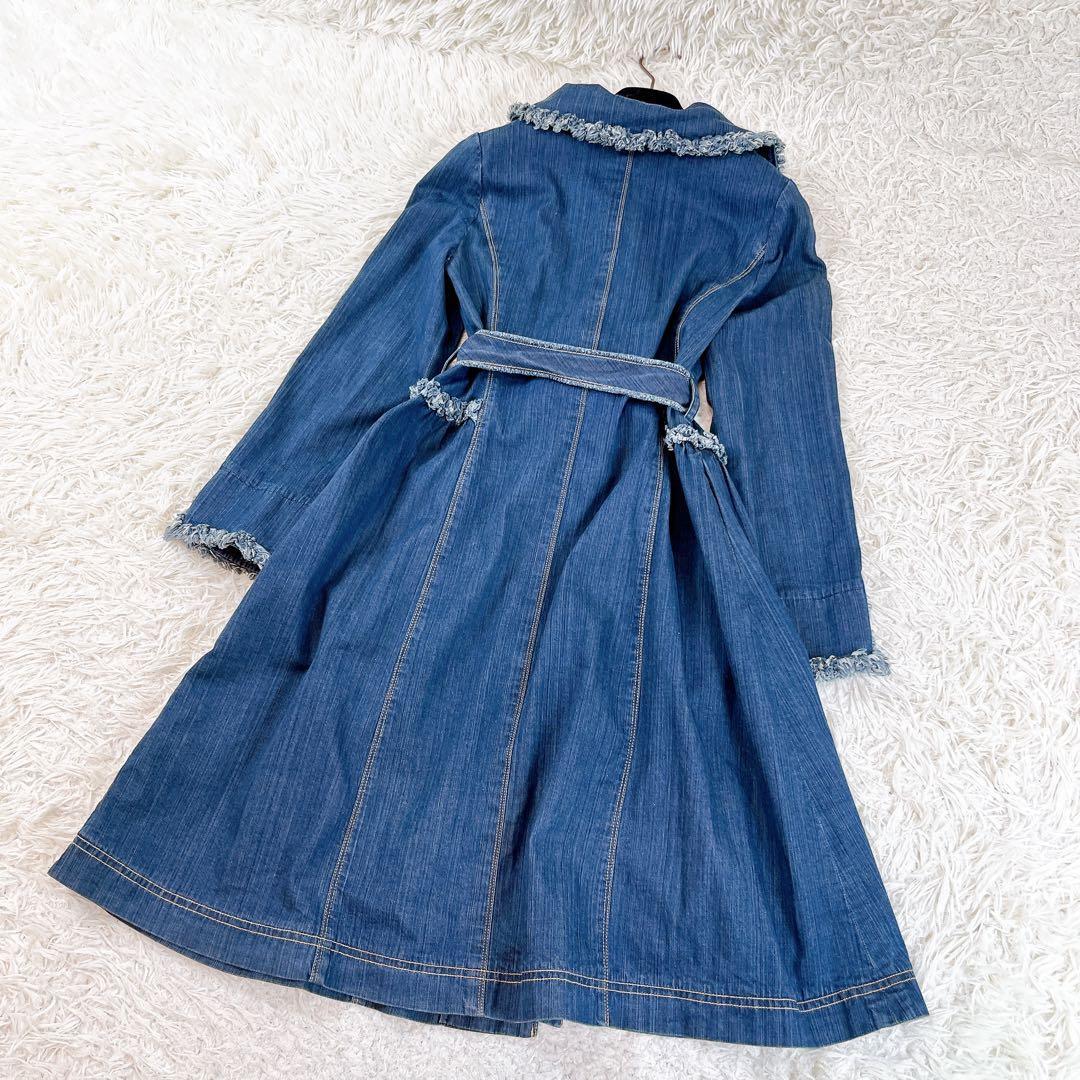 エムズグレイシー トレンチコート デニム フリル ハート　ベルト 38 M