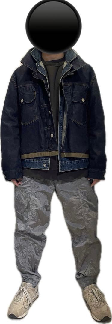 Sacai レイヤードデニムジャケット　綾野剛着用モデル リジット　ブルーデニム