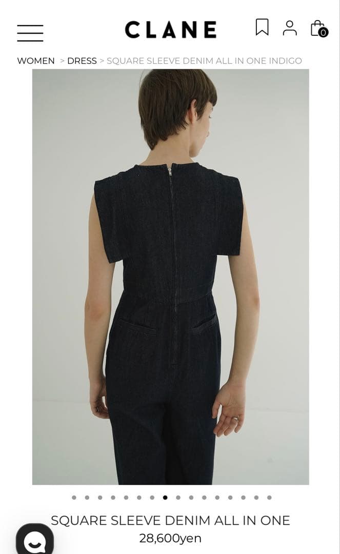 新品タグ付き　CLANE スクエアスリーブデニムオールインワン