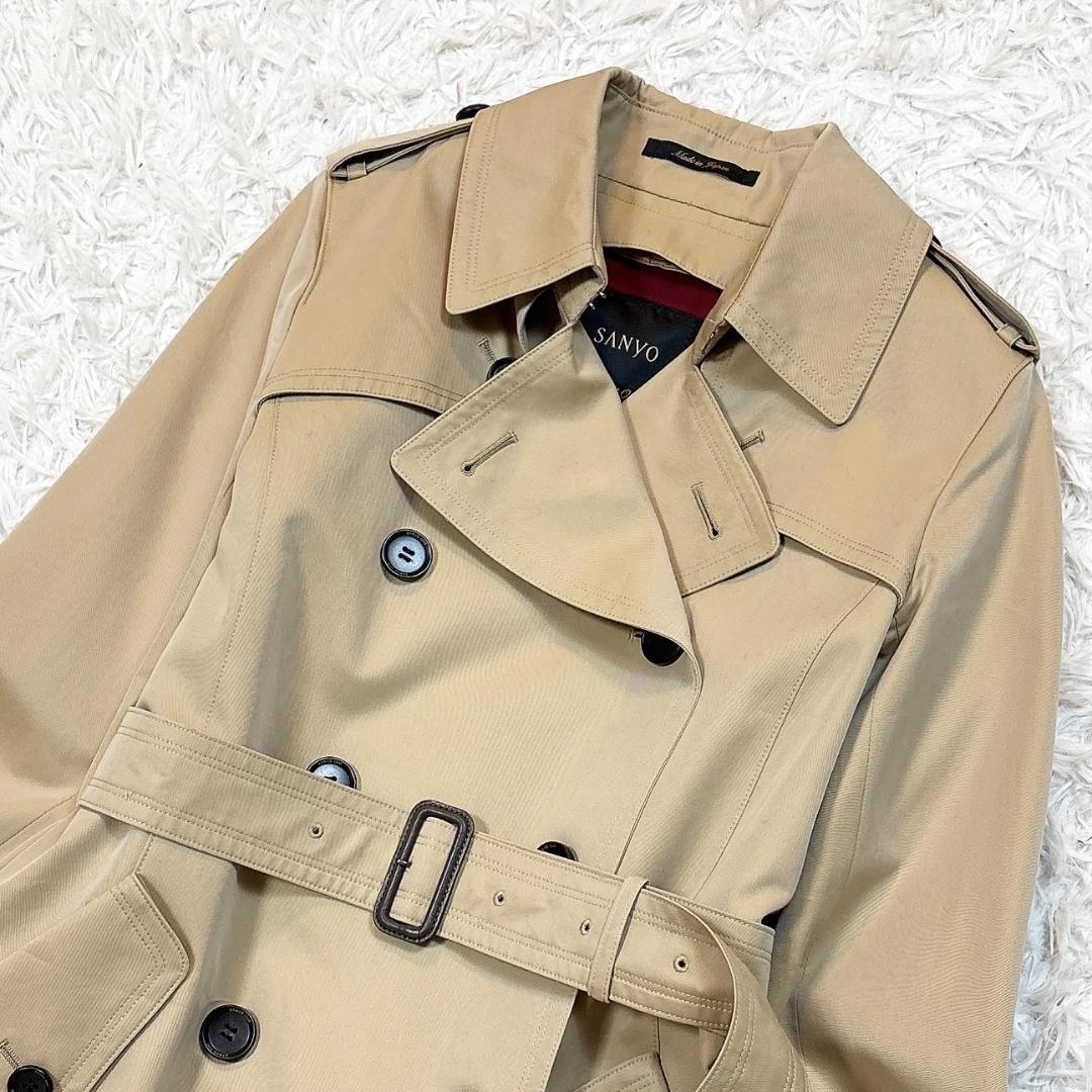 100年コート【極美品】サンヨーコート トレンチコート ロング丈 ライナー 38