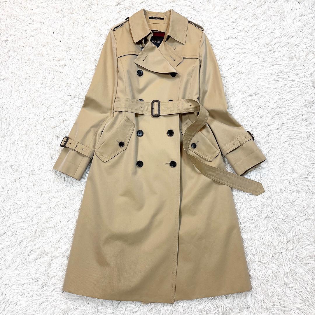 100年コート【極美品】サンヨーコート トレンチコート ロング丈 ライナー 38