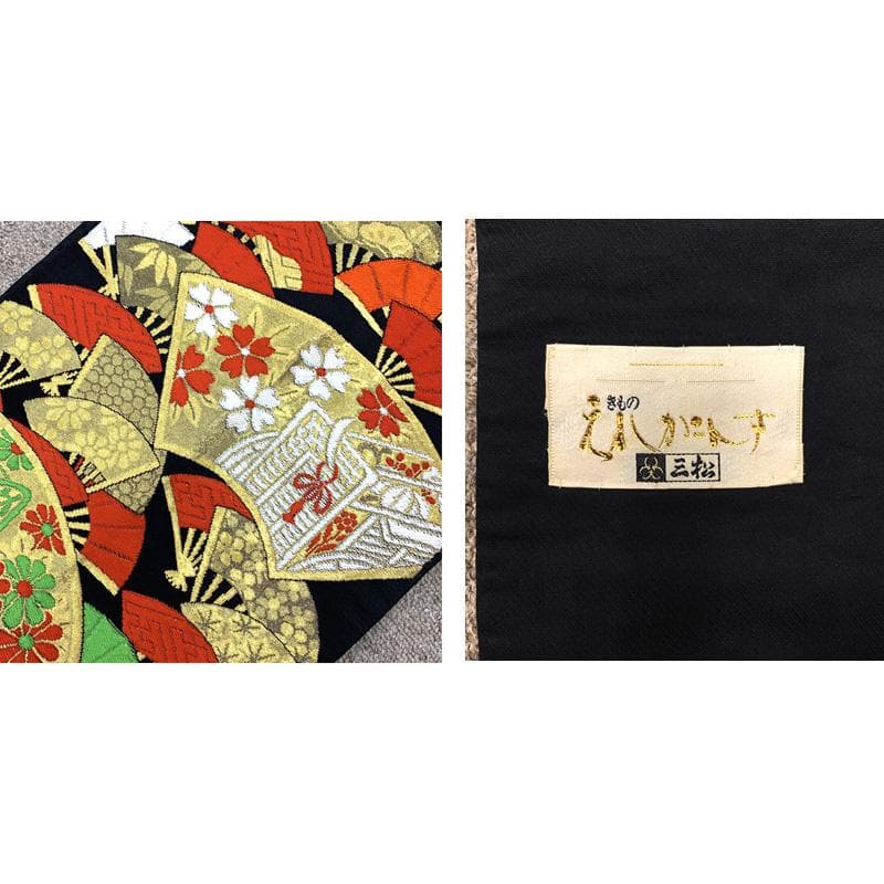 408ag82□七五三 七歳 女児 着物&袋帯 金駒刺繍 鈴 蝶 ピンク□美品