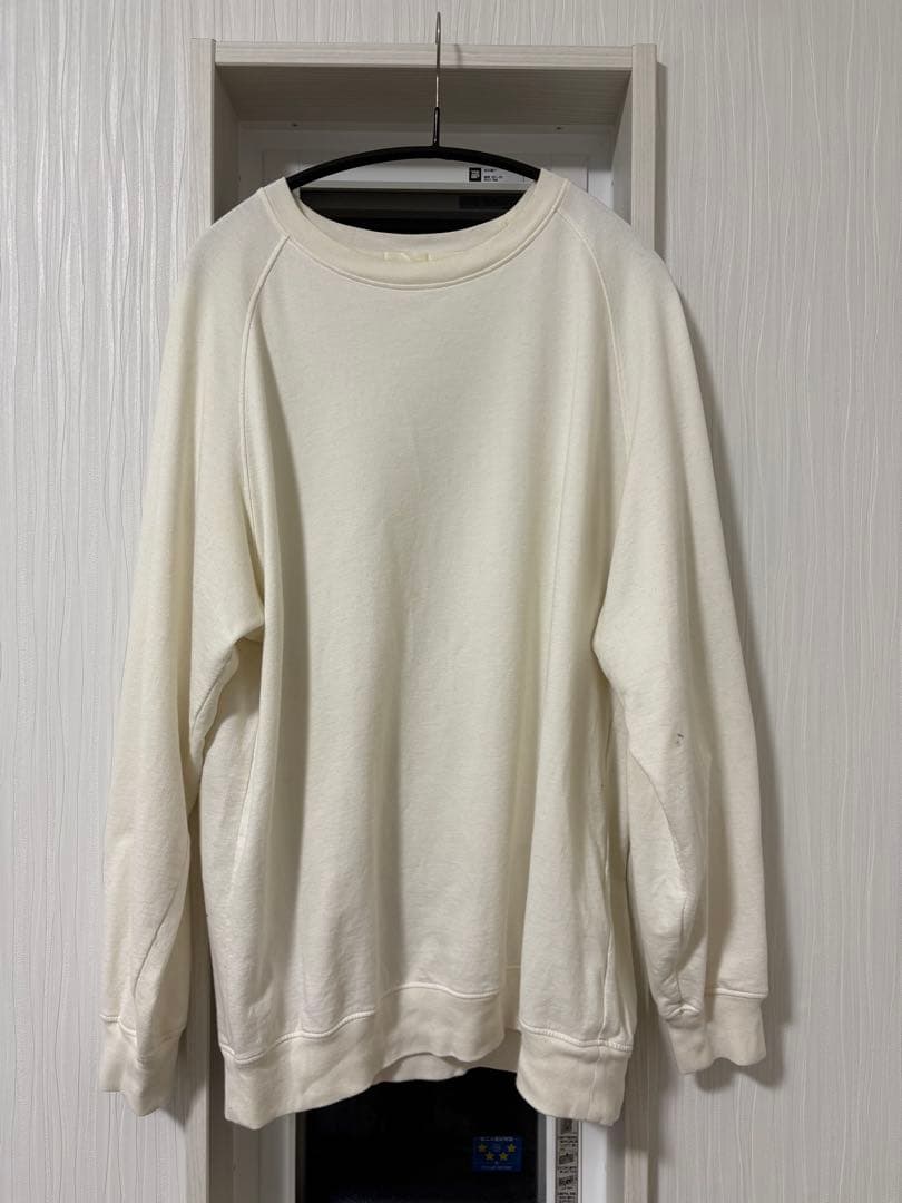 COMOLI コットンシルク 長袖クルー　SMOKE WHITE オフホワイト