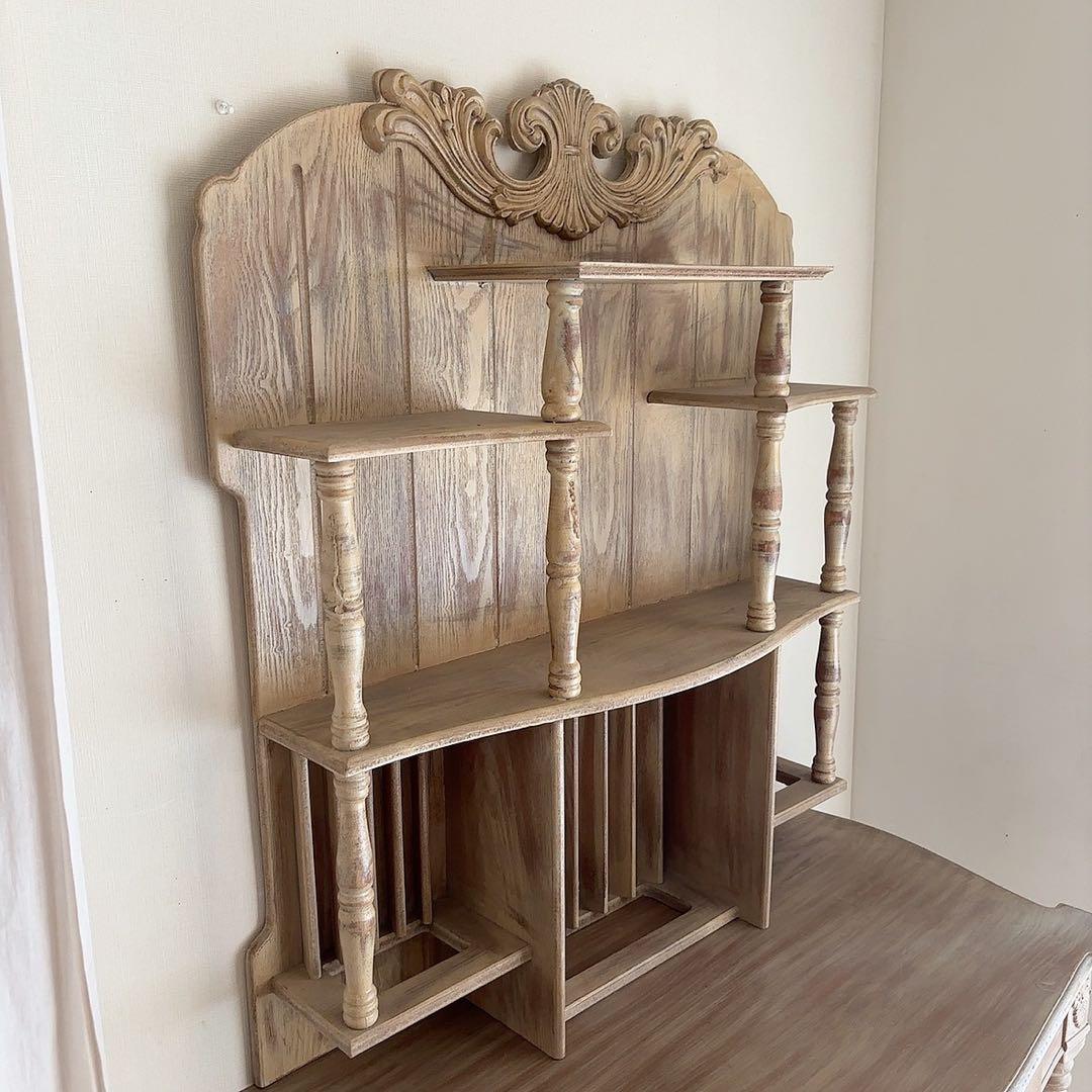 フランス製　アンティーク　シャビーシック　デスク　飾り棚　フレンチシャビー　机