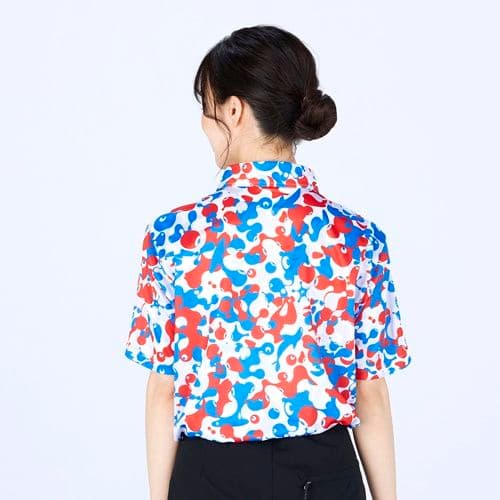 EXPO2025 ミャクミャクサイズL【ミズノ】 システム総柄ポロシャツ マルチ