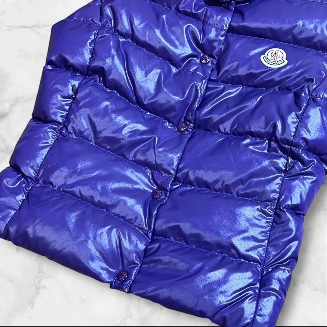 希少カラー✨美品✨MONCLER　ダウンベスト　サイズ0 パープル ロゴ