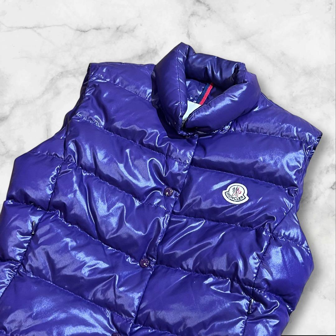 希少カラー✨美品✨MONCLER　ダウンベスト　サイズ0 パープル ロゴ