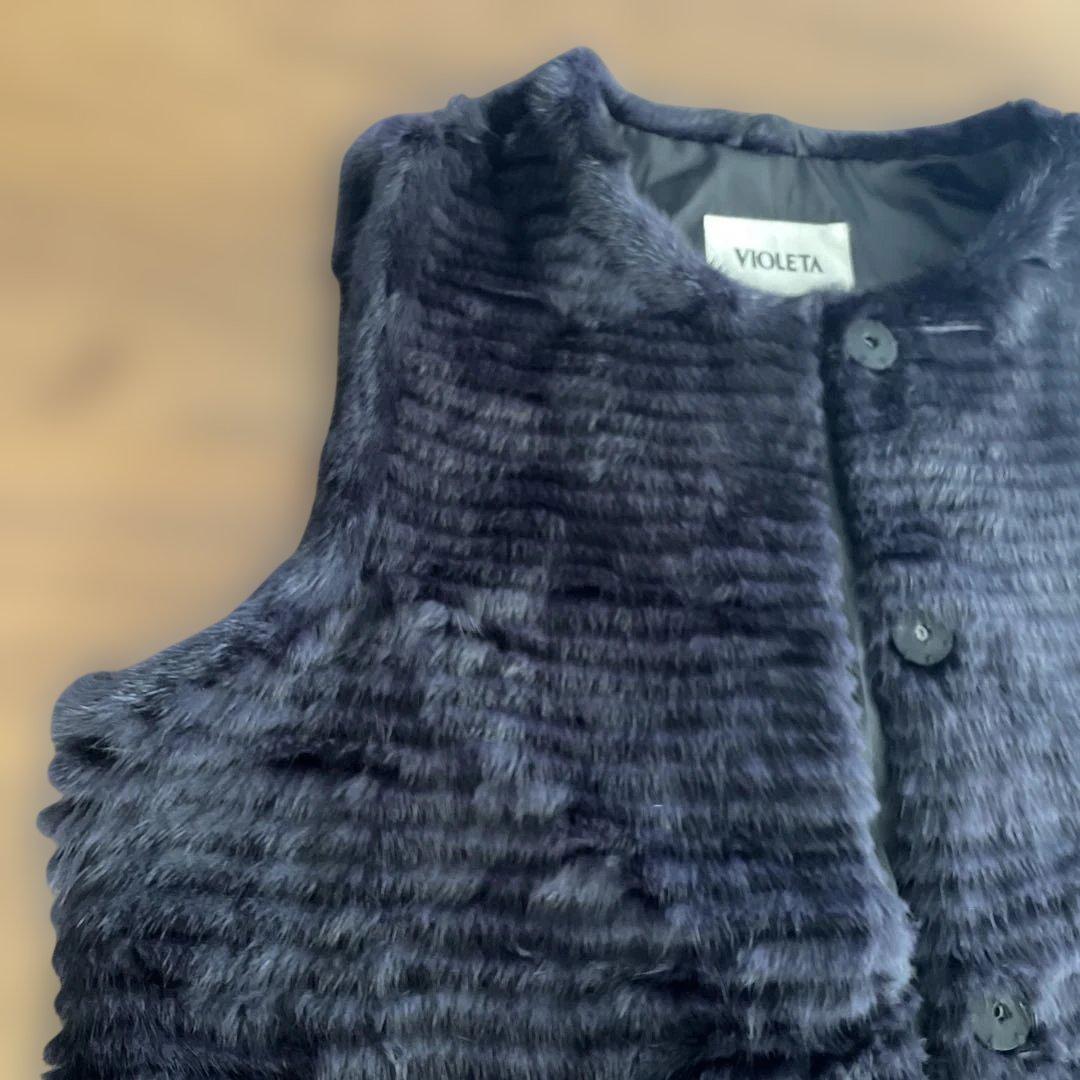 VIOLETA ダークネイビーファーベスト