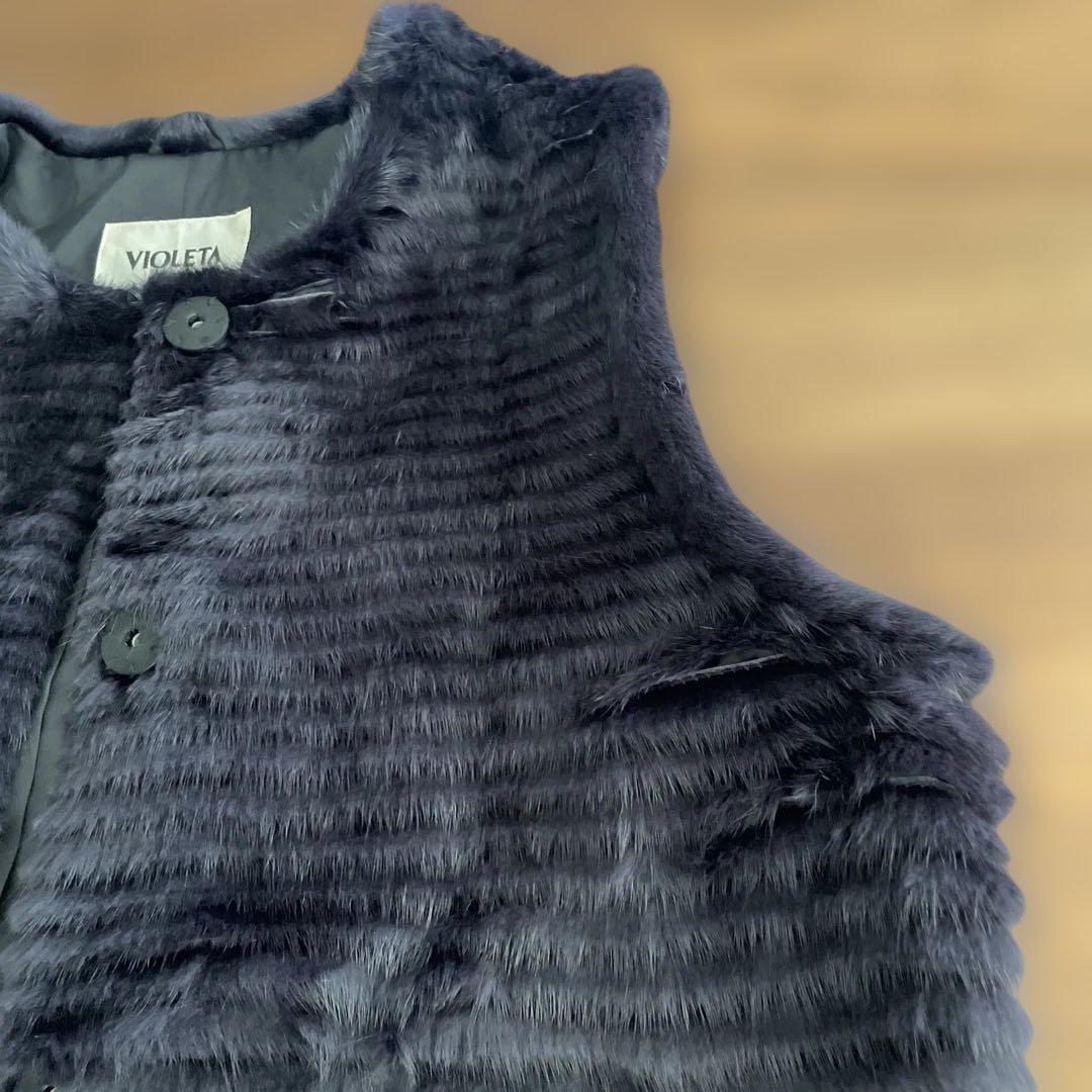 VIOLETA ダークネイビーファーベスト
