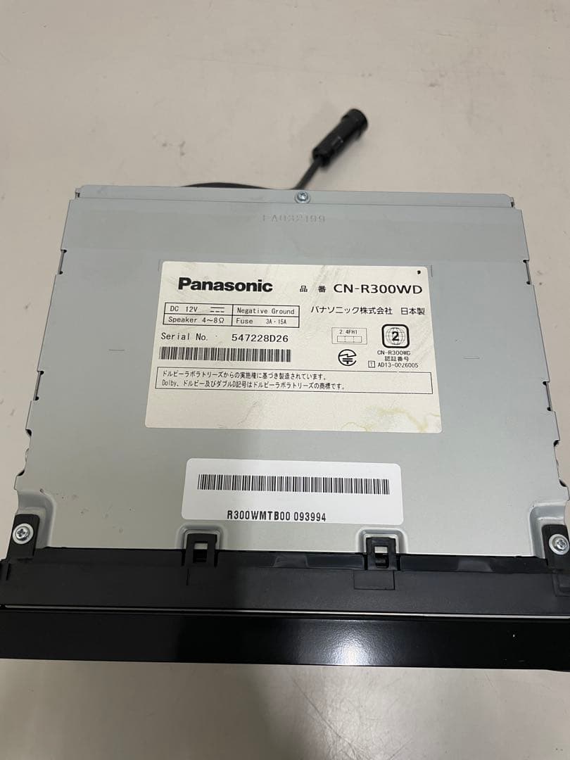 パナソニック◇CN-R300WD◇フルセグ/CD/DVD/BT/SD