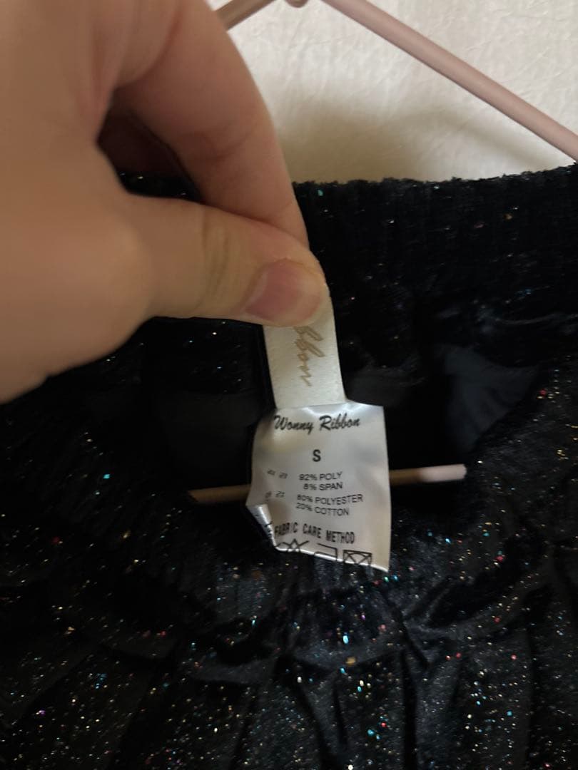ボトムス Wonny Ribbon velvet twinkle skirt Ssize