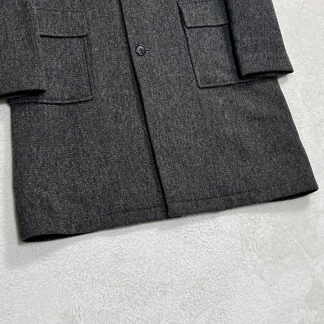 美品『A.P.C』90'sフーデッドウールコート ヘリンボーン フランス製