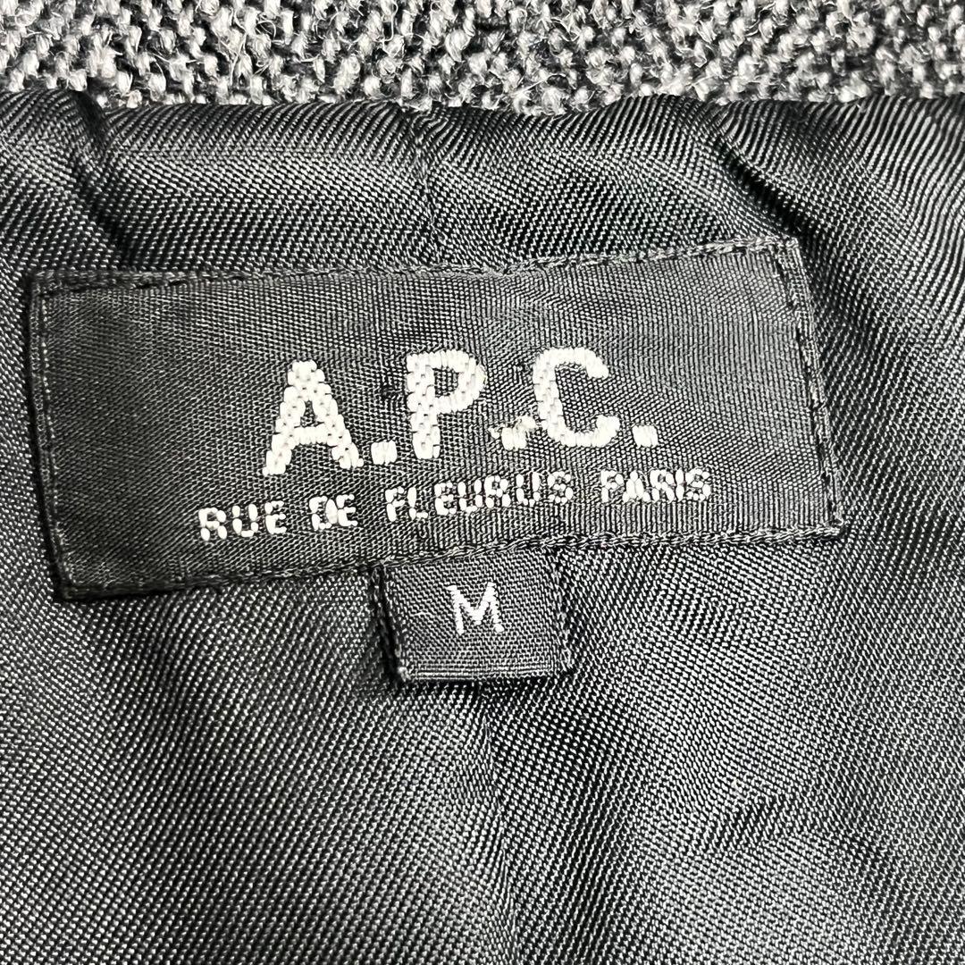 美品『A.P.C』90'sフーデッドウールコート ヘリンボーン フランス製