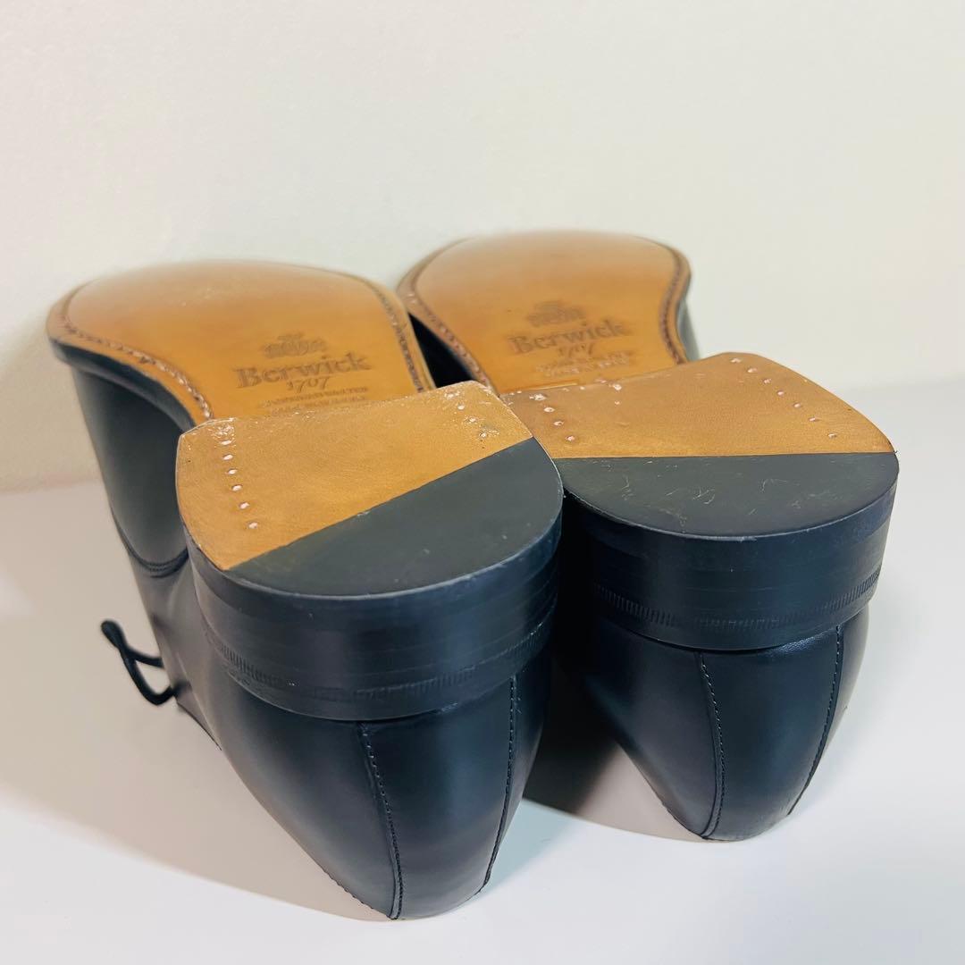 【未使用に近い】バーウィック ストレートチップ 2428 UK7 ブラック 革靴