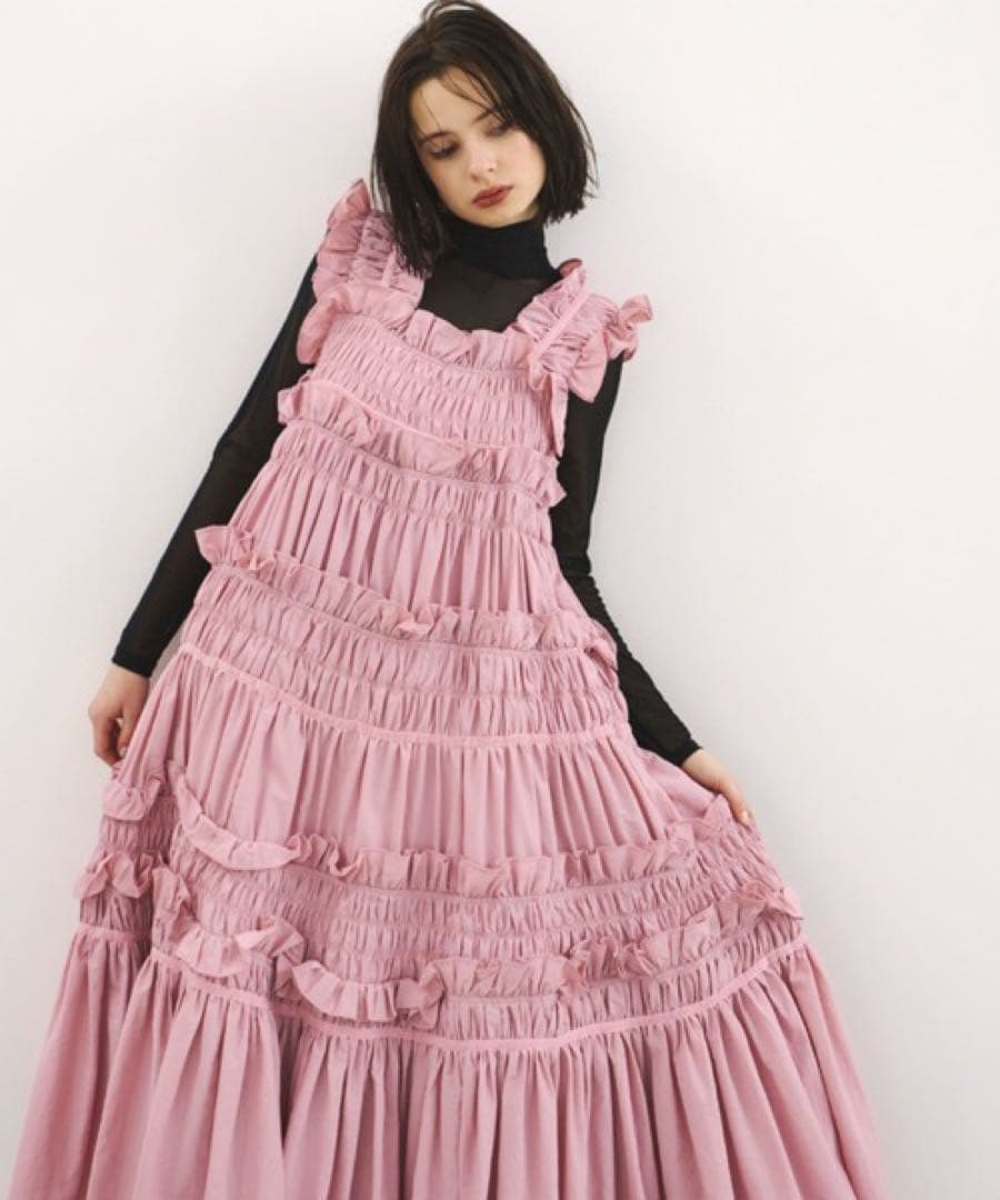 perna ペルナ　ギャザーキャミフリルワンピース