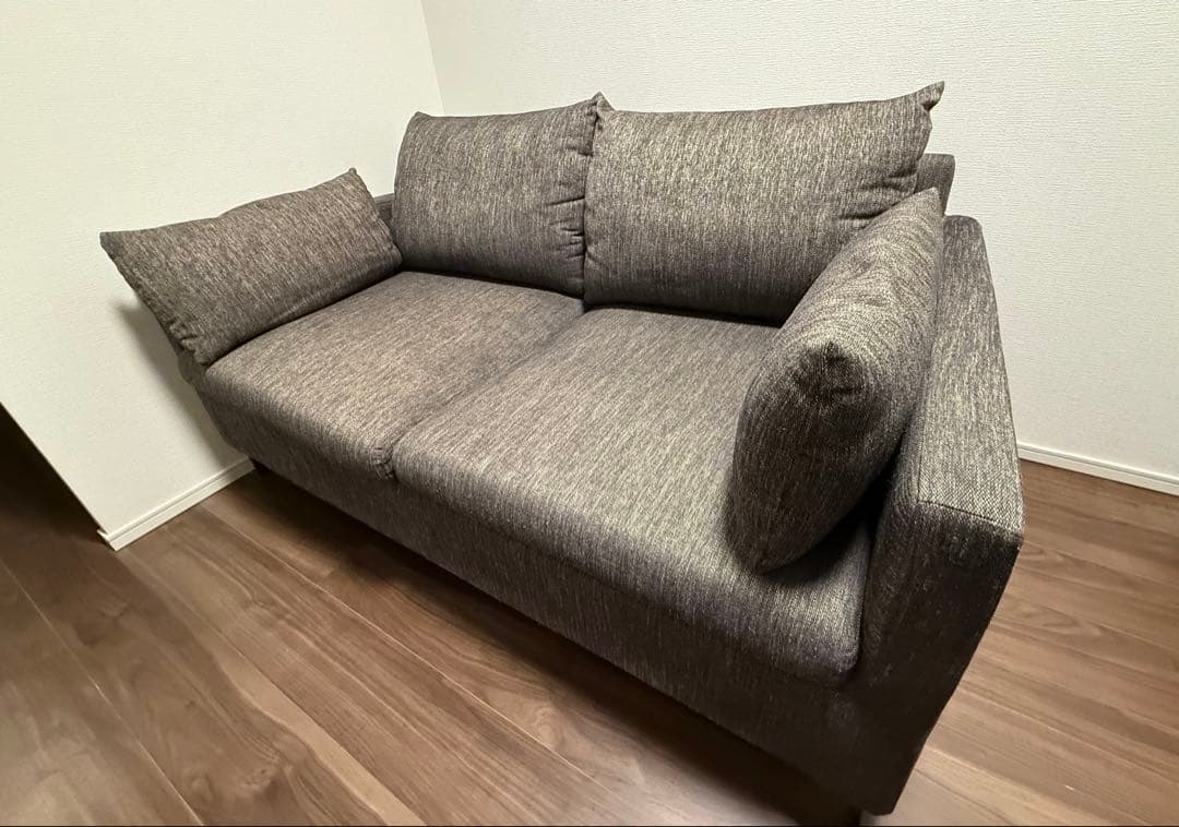 FLYMEe グレー ファブリックソファ 2人掛け