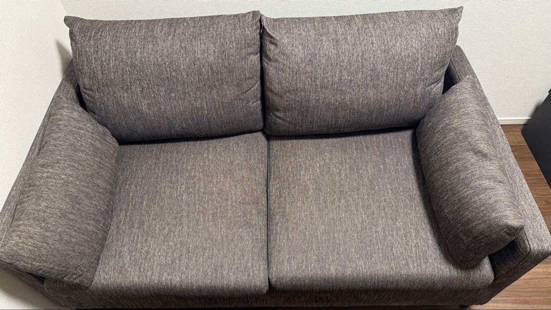 FLYMEe グレー ファブリックソファ 2人掛け