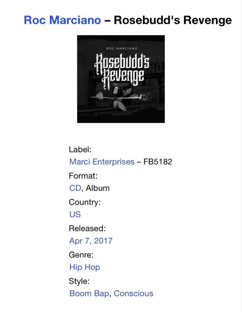 洋楽 Roc Marciano Rosebudd's Revenge CD