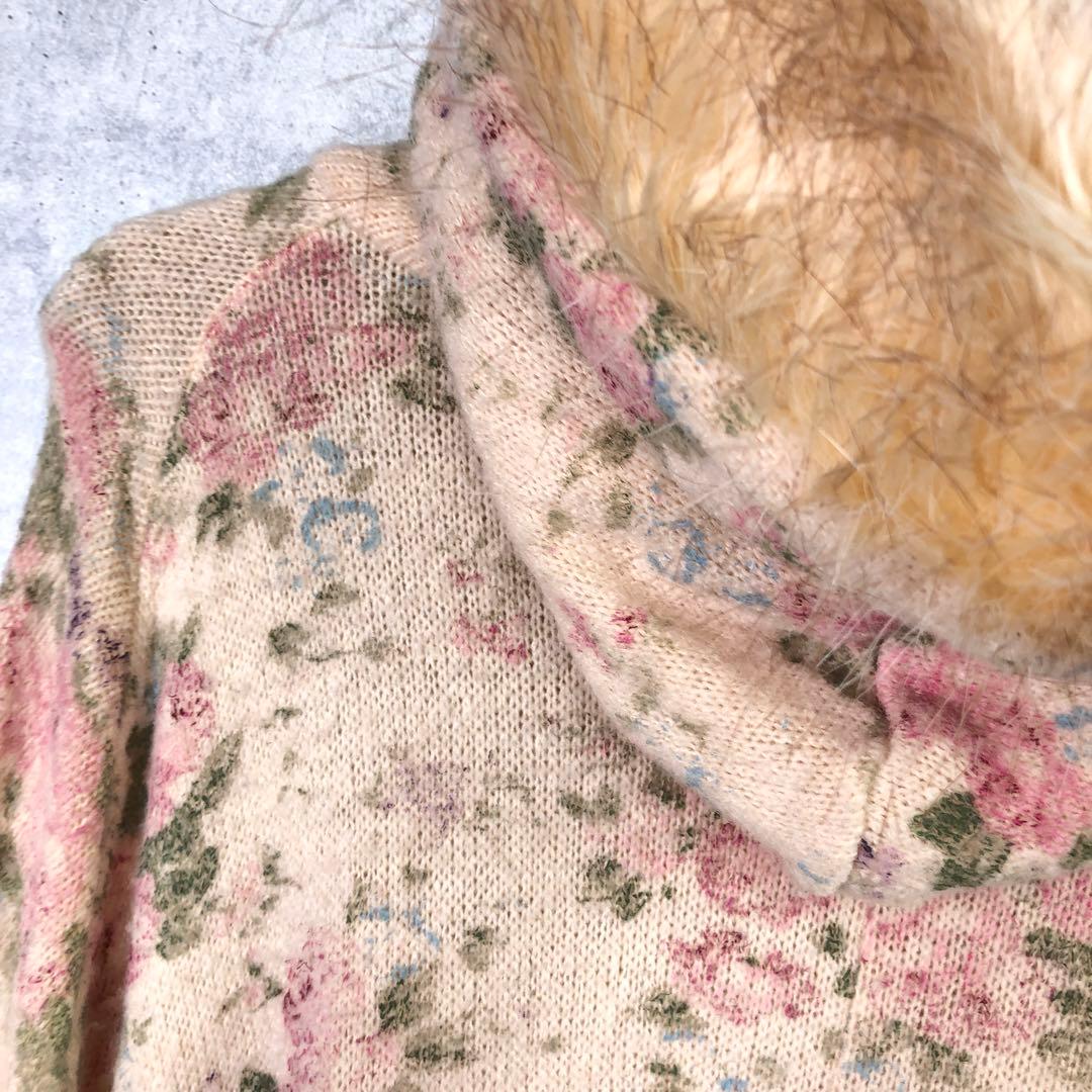 LIZ LISA ドーリーギャル 平成レトロ 古着 小花柄 ニットケープコート