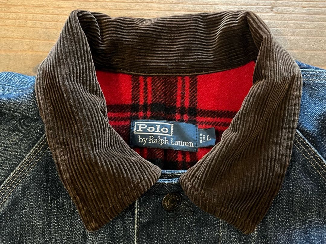 Polo Ralph Lauren デニムカバーオール フリースインナー L