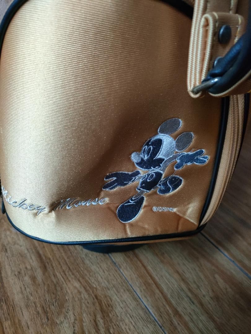 美品 ミッキー ディズニー キャディバッグ ゴールド Disney ゴルフバッグ