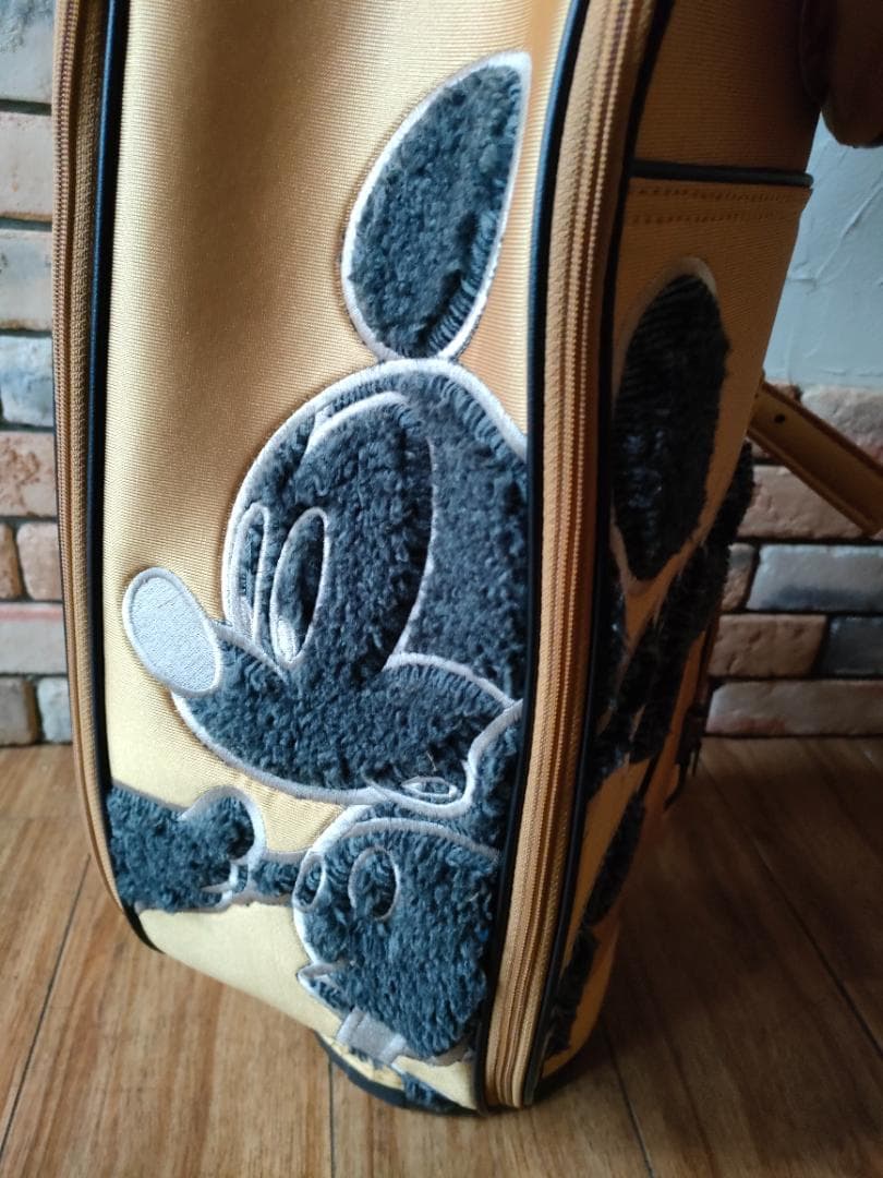 美品 ミッキー ディズニー キャディバッグ ゴールド Disney ゴルフバッグ