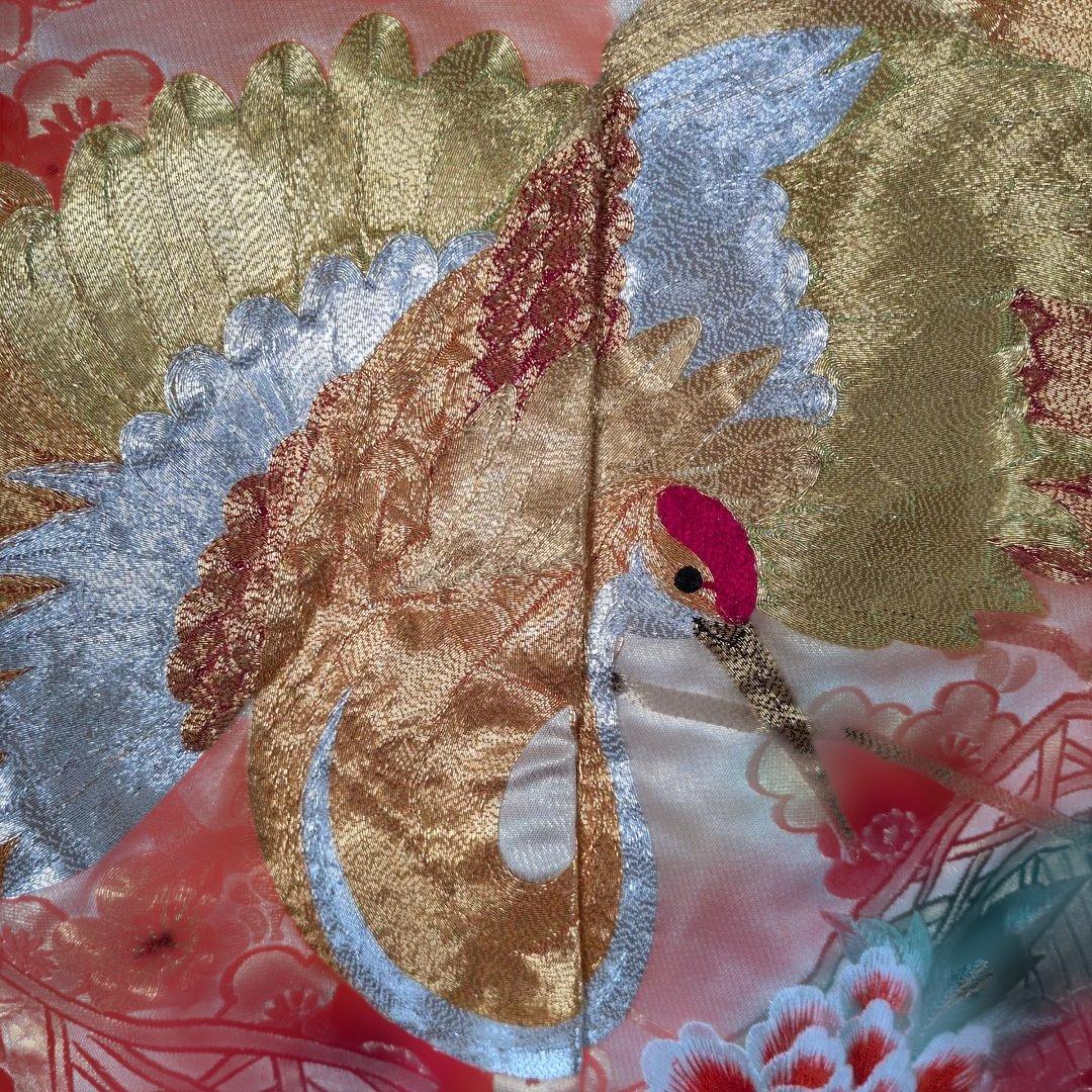 打ち掛け　裾引き　振袖　金色　舞台衣装　フキ