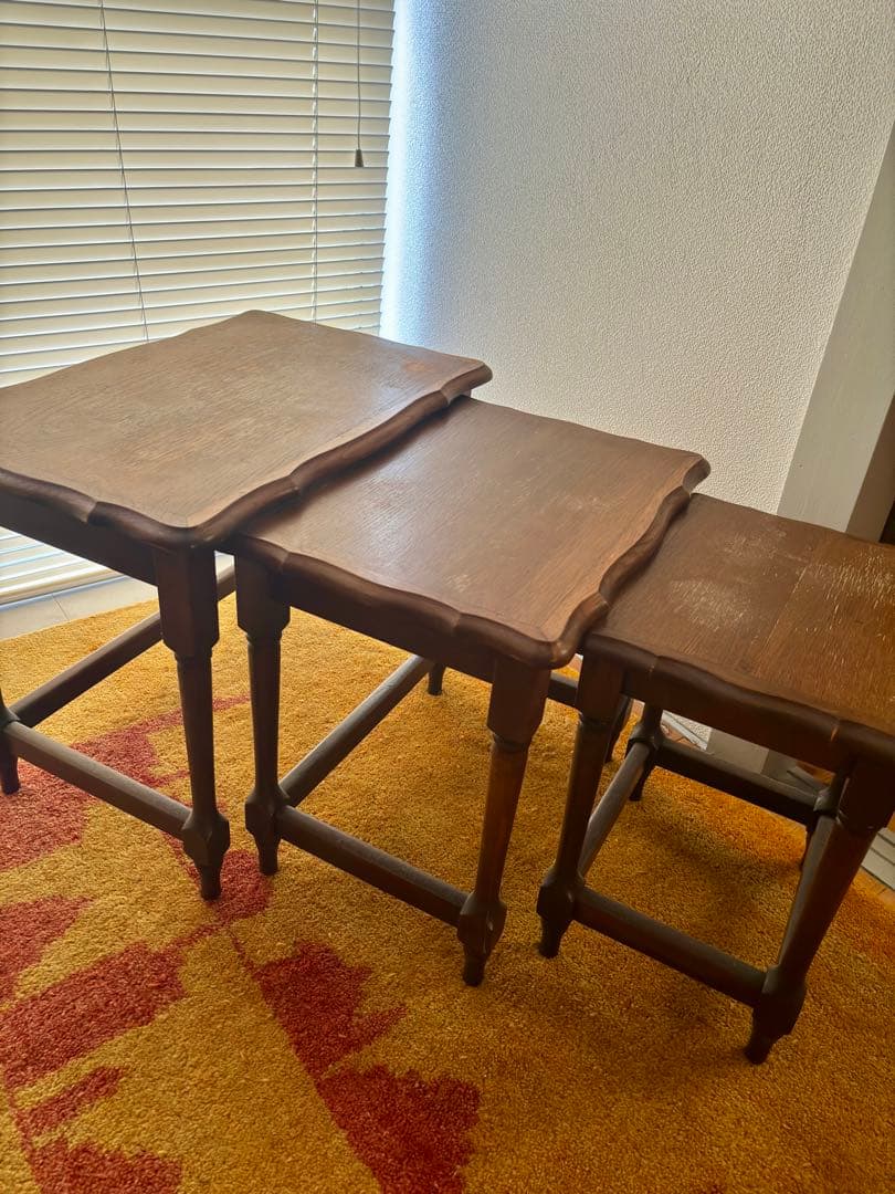 アンティーク　ネストテーブル　チーク