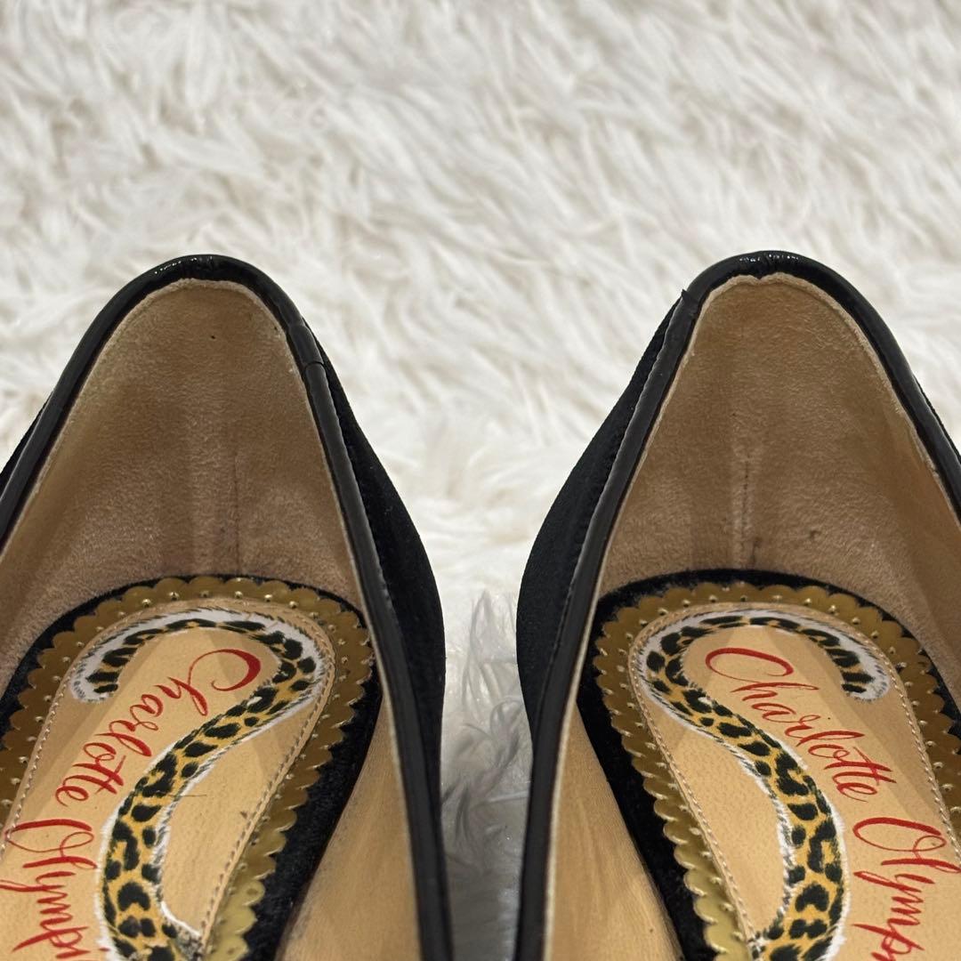 [極美品] シャルロットオリンピア　ベロア　猫モチーフ　刺繍　フラットシューズ