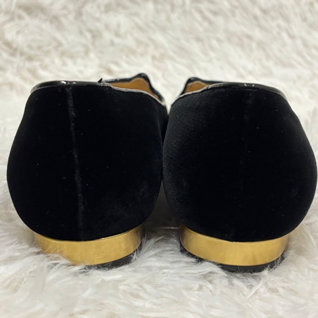 [極美品] シャルロットオリンピア　ベロア　猫モチーフ　刺繍　フラットシューズ