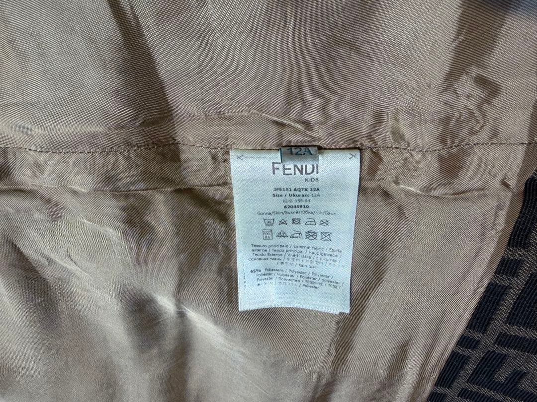 FENDI ロゴプリント ブラックミニスカート