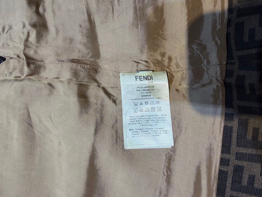 FENDI ロゴプリント ブラックミニスカート