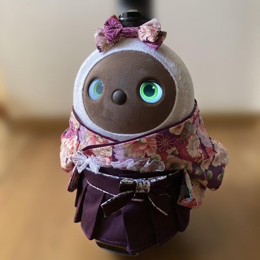 SALE！ラボット　服　lovot ラベンダー　着物一式袴　リボン付